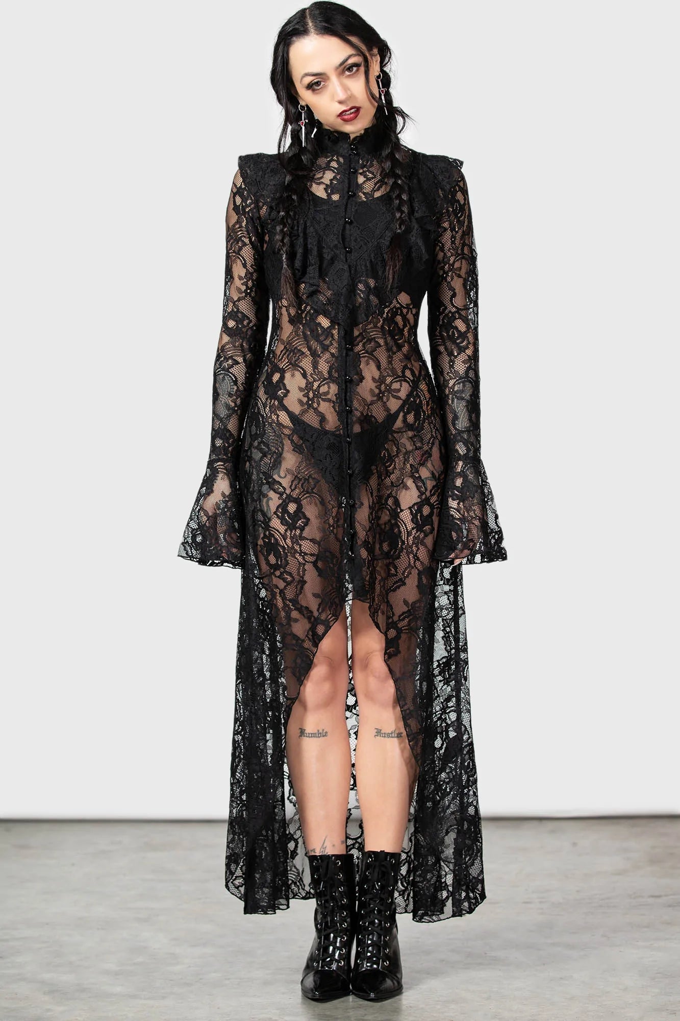 Black lace shirt sales dress