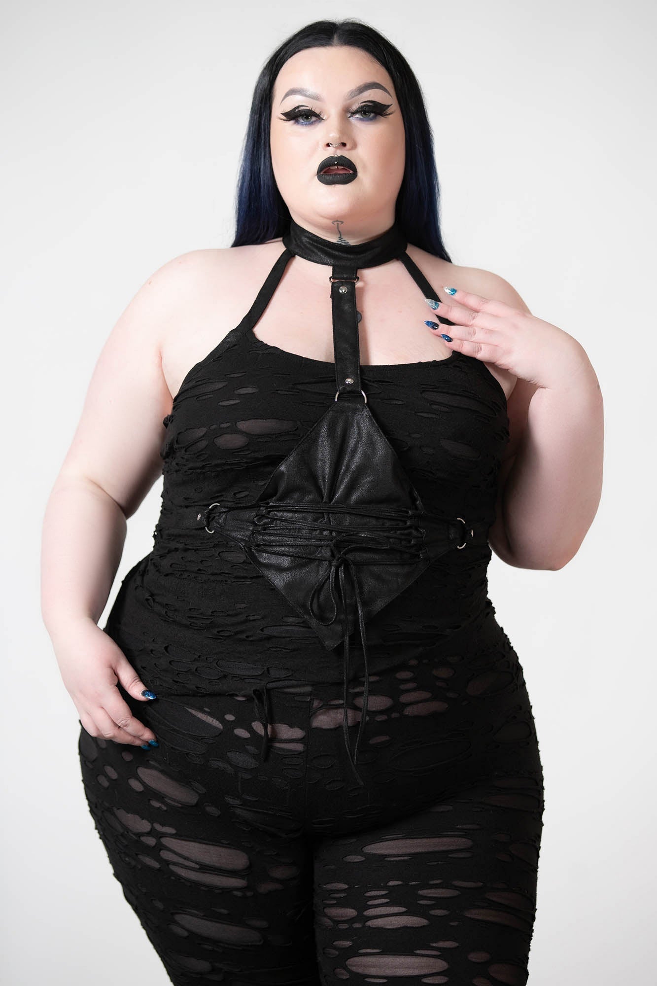 Is That The New Goth Women's Plus Size Lace Halter Bra ??