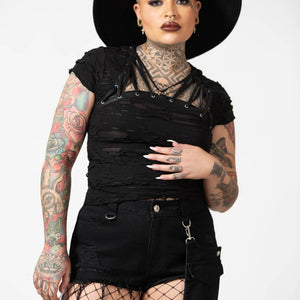 Fury Road Denim Garter Shorts