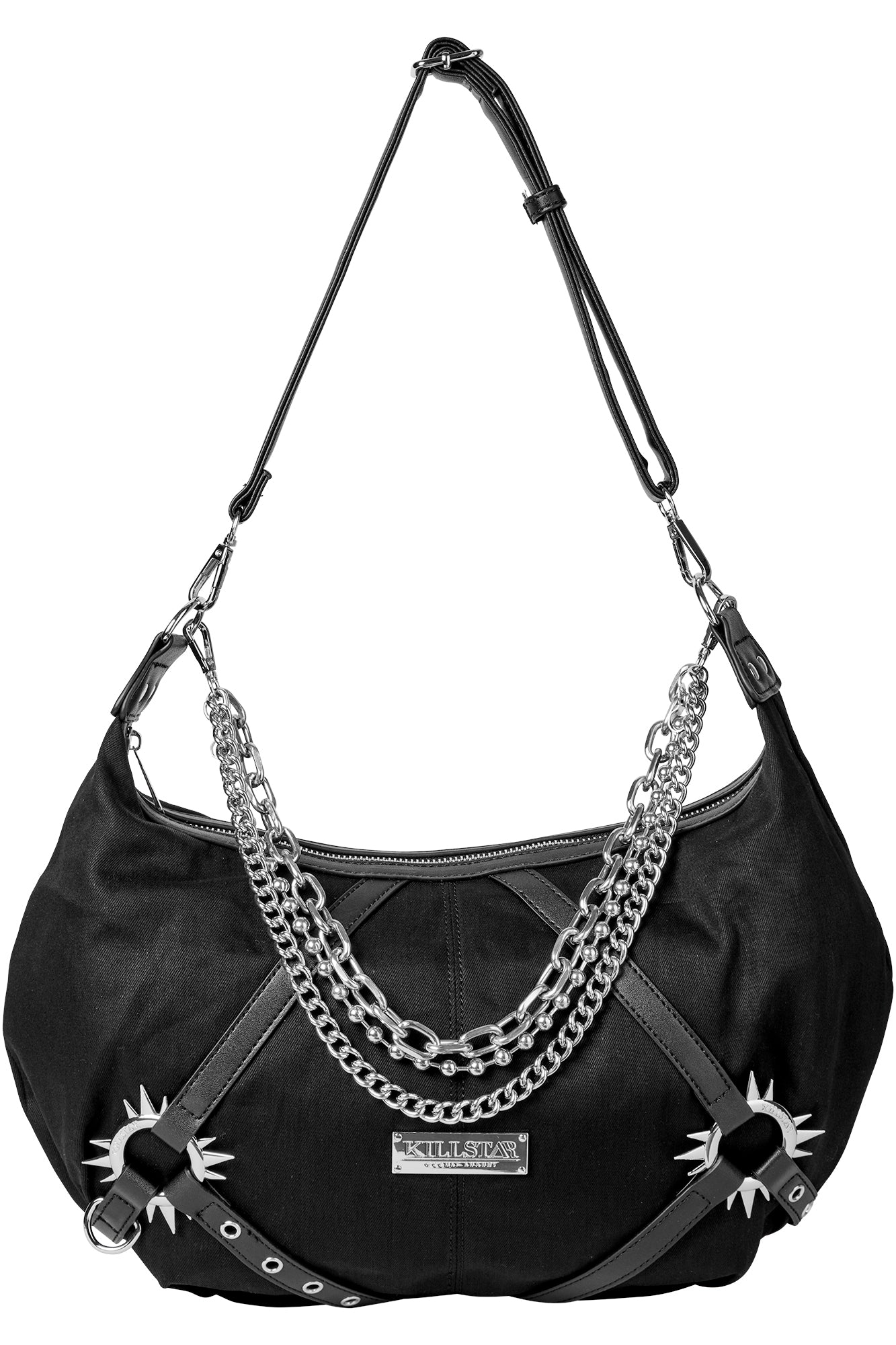 Harley-Davidson Women's Heavy Metal Studded Genuine Leather HOBO Purse -  Black