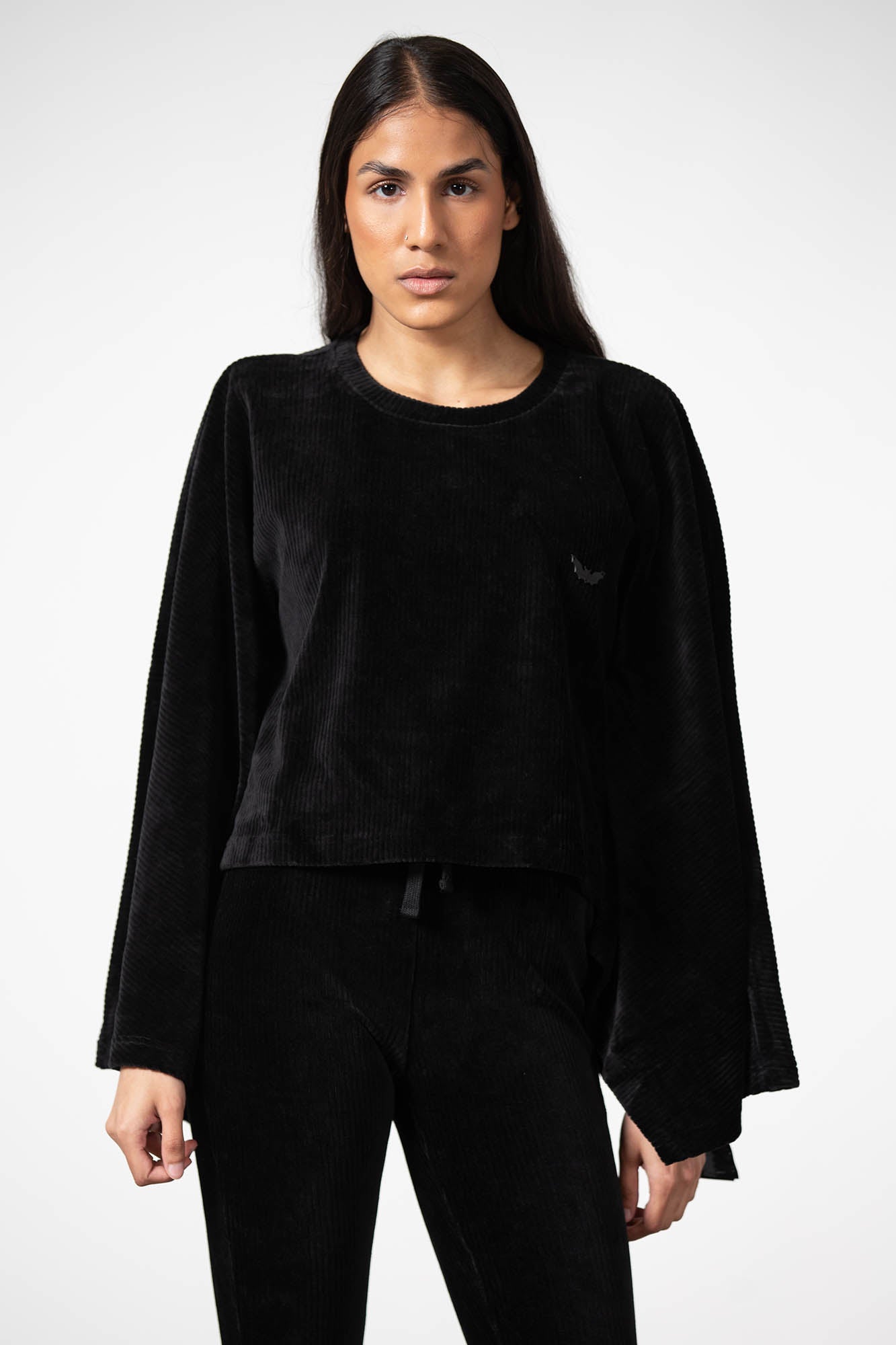 grey batwing top