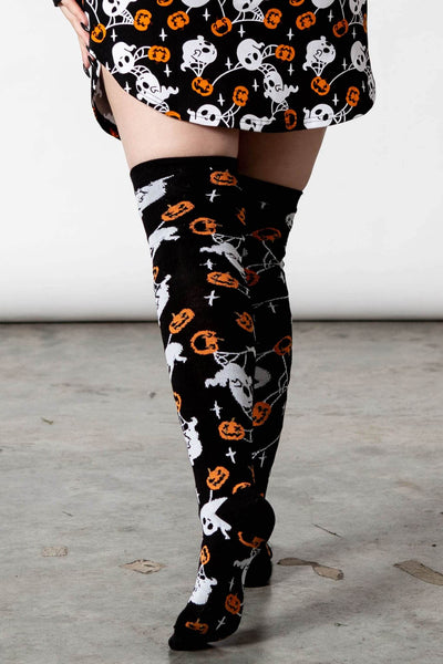 Kids Girls Halloween Leggings Pumpkin Print Tights Trousers for