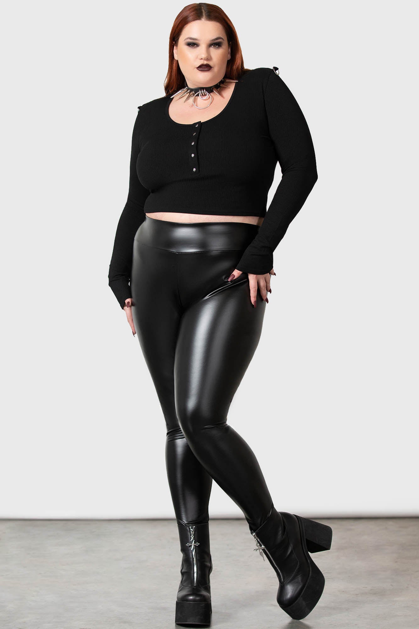 JDY leather look leggings in black | ASOS