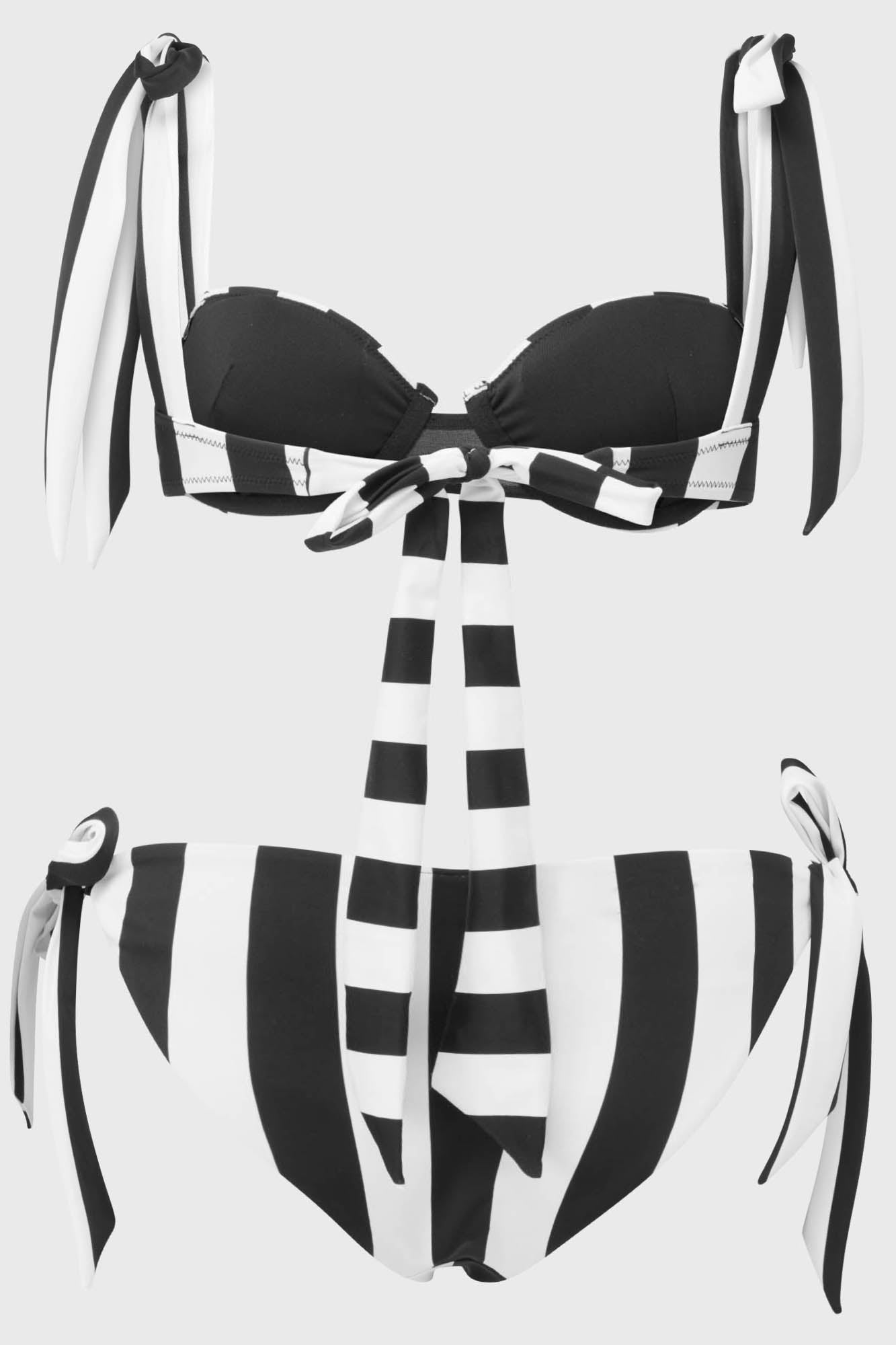 Black And White Zebra Striped Shark Swimsuit Set Back With Push Up Tank  From Armorcase, $12.02