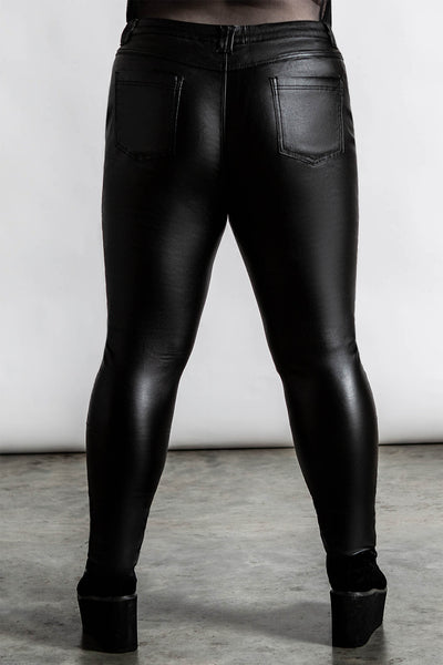 Black Coated Skinny Trousers, ONLY
