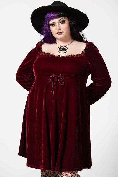 Imperia Long Sleeve Velvet Dress [BLOOD] [PLUS]