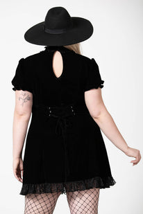 Julienne Velvet Keyhole Dress [B] [PLUS]