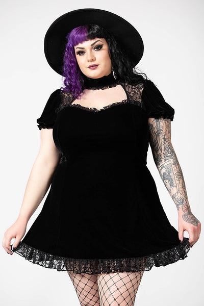 Julienne Velvet Keyhole Dress [B] [PLUS]