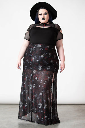 Plus size sheer outlet maxi skirt