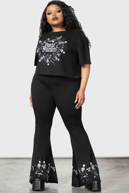 Carmen Black Crushed Velvet Flare Pants - Plus Size ONLY – True