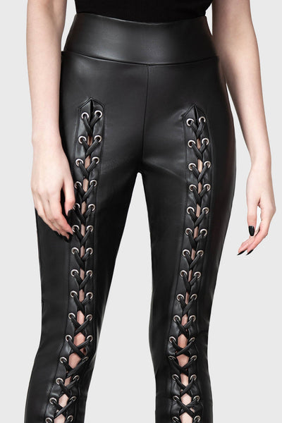 SPANX® Faux Leather Front Slit Leggings | Bloomingdale's