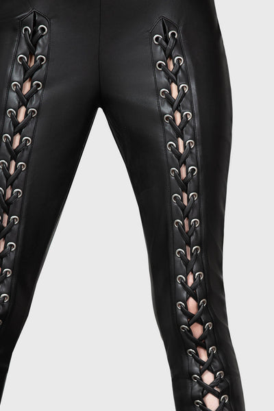 Black Cotton Spandex Lace-Waist Leggings XS S M L XL 2XL 3XL plus size pants