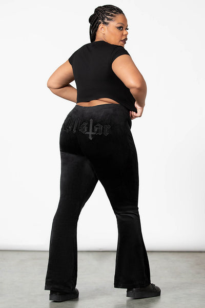 Black Velvet Flared Trousers