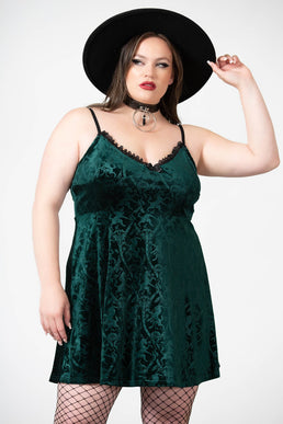 Mistress Of Mayhem Skater Dress [EMERALD] [PLUS]