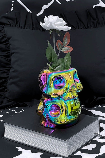 Rainbow Skulls Vase