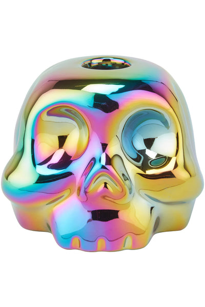 Rainbow Skulls Candle Holder