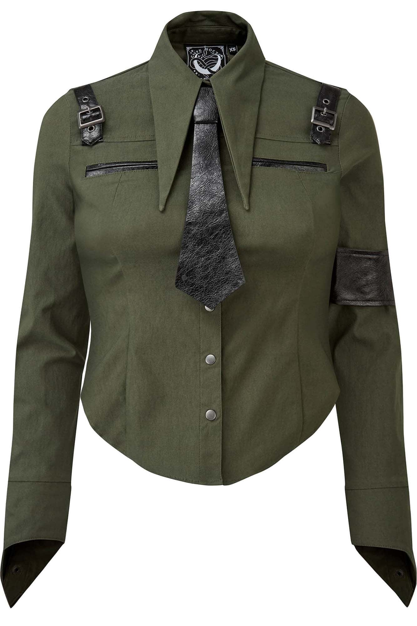 Secret Mission Button-Up Shirt [KHAKI] [PLUS] | Killstar