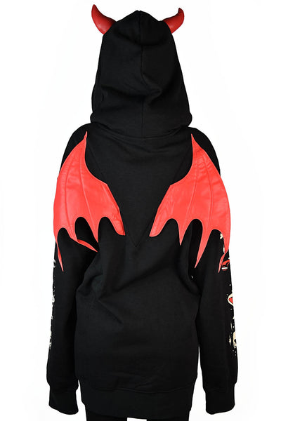 Red-faced Devil Print, Hoodies For Men, Graphic Sweatshirt With