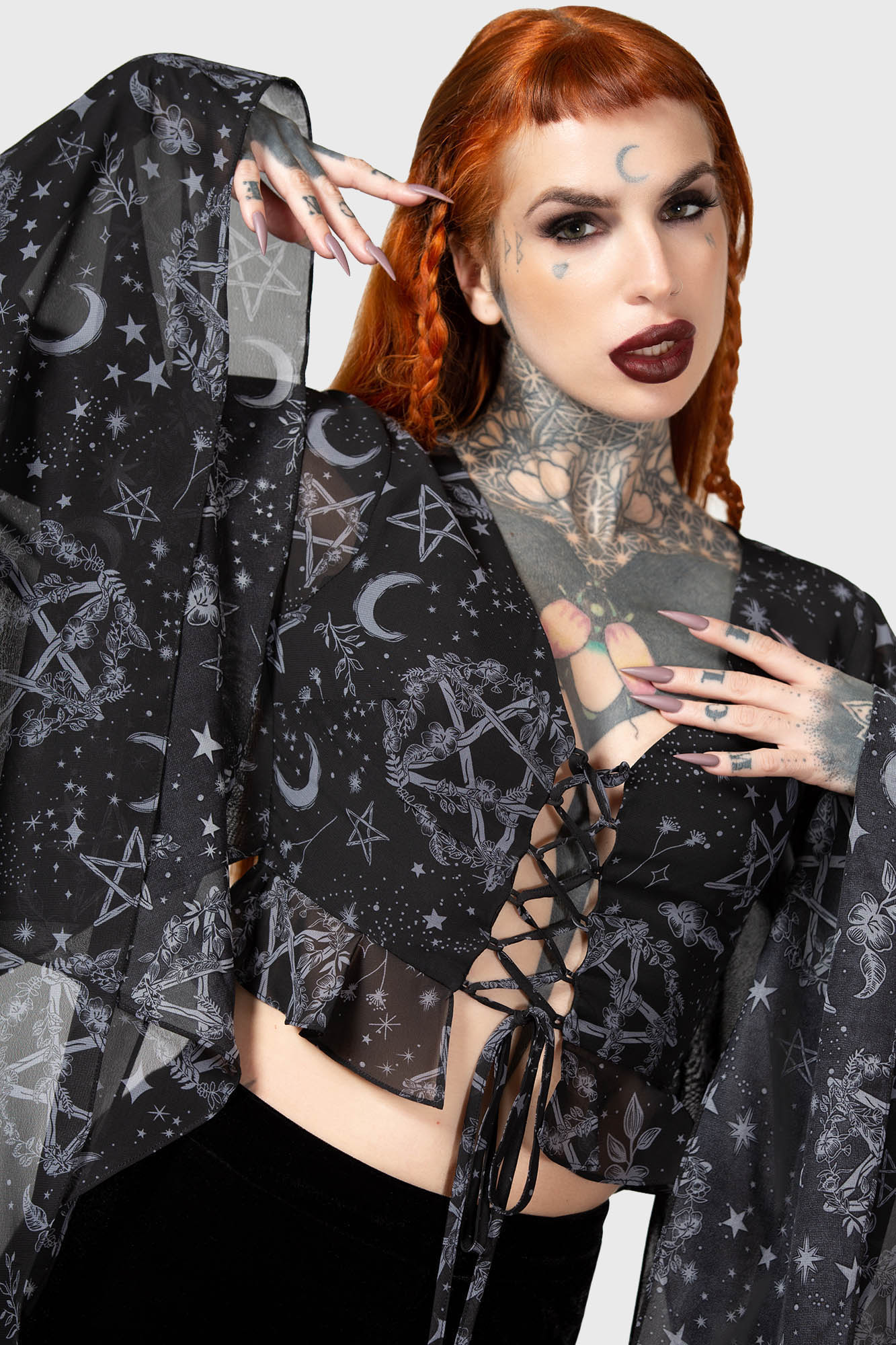 Killstar Dreamers Black retailer Lace Hi Lo Blouse Witchy