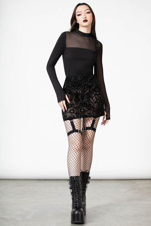 Warez Mesh Suspender Skirt | Killstar