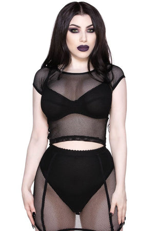 girls fishnet top
