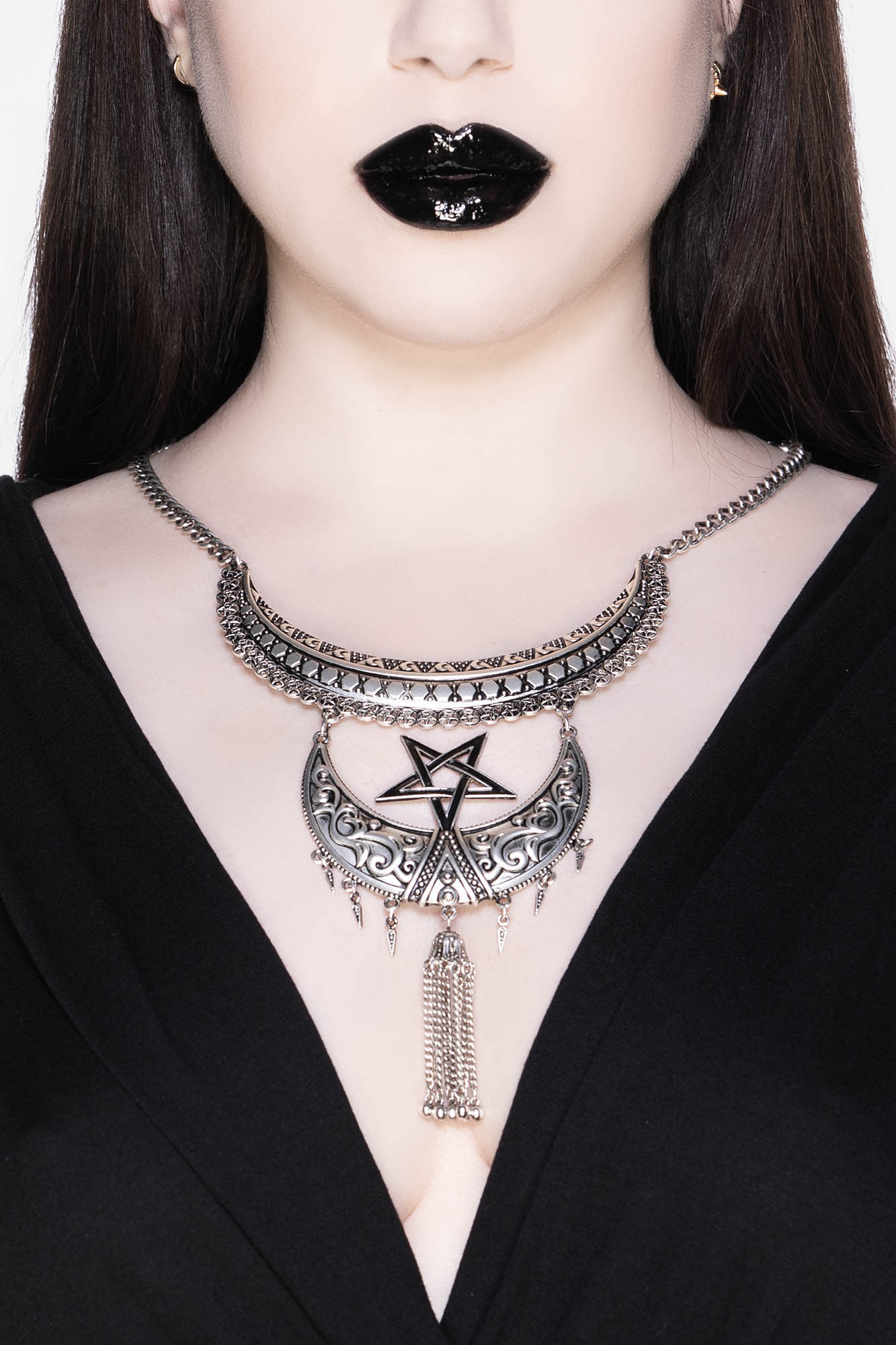 Killstar Lock N Load Padlock Pentagram Goth Wiccan Necklace Choker  KSRA004912 - Fearless Apparel